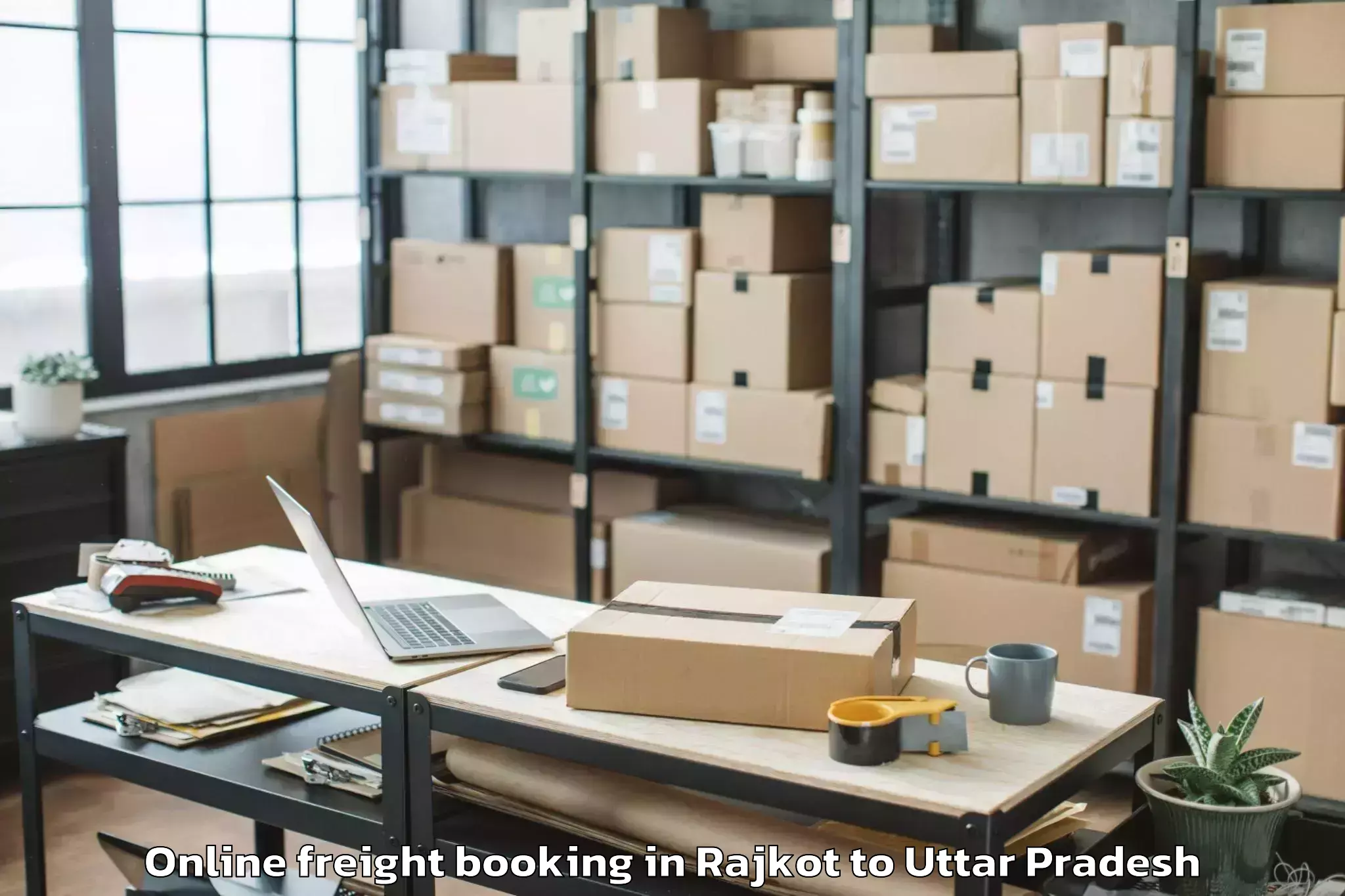 Efficient Rajkot to Kopaganj Online Freight Booking